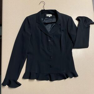 Neiman Marcus Midnight Ruffle Blazer